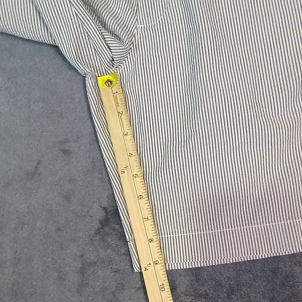 J.Crew Mens Seersucker Shorts 31‎ Blue White Striped Regular Fit Cotton